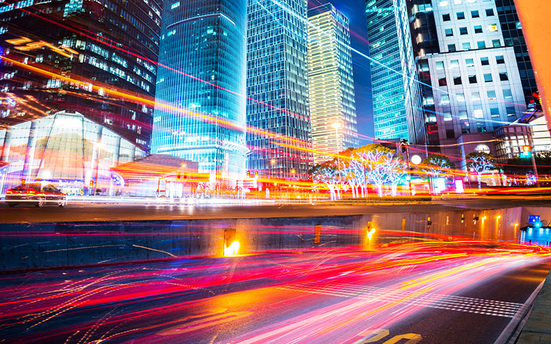 night scene of modern city - MobilityLab